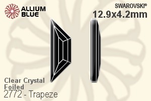 スワロフスキー Trapeze ラインストーン (2772) 12.9x4.2mm - クリスタル 裏面プラチナフォイル - ウインドウを閉じる