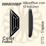 Swarovski Trapeze Flat Back No-Hotfix (2772) 12.9x4.2mm - Clear Crystal With Platinum Foiling