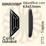 施華洛世奇 Trapeze 平底石 (2772) 6.5x2.1mm - 顏色（半塗層） 無水銀底