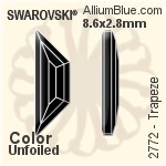 Swarovski Trapeze Flat Back No-Hotfix (2772) 12.9x4.2mm - Crystal Effect With Platinum Foiling