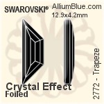 Swarovski Trapeze Flat Back No-Hotfix (2772) 12.9x4.2mm - Crystal Effect With Platinum Foiling
