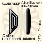 Swarovski Trapeze Flat Back No-Hotfix (2772) 12.9x4.2mm - Clear Crystal With Platinum Foiling