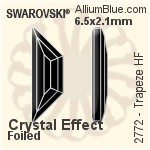 スワロフスキー Trapeze ラインストーン ホットフィックス (2772) 6.5x2.1mm - クリスタル エフェクト 裏面アルミニウムフォイル