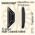 Swarovski Trapeze Flat Back Hotfix (2772) 12.9x4.2mm - Color With Aluminum Foiling