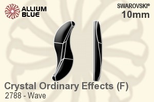 Swarovski Wave Flat Back No-Hotfix (2788) 10mm - Crystal (Ordinary Effects) With Platinum Foiling - Click Image to Close