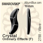 スワロフスキー Wave フラットバック ラインストーン (2788) 10mm - クリスタル（オーディナリー　エフェクト） プラチナフォイル