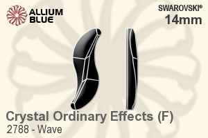 Swarovski Wave Flat Back No-Hotfix (2788) 14mm - Crystal (Ordinary Effects) With Platinum Foiling - Click Image to Close