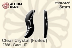 Swarovski Wave Flat Back Hotfix (2788) 8mm - Clear Crystal With Aluminum Foiling