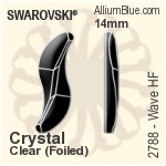 施華洛世奇 海浪 熨底平底石 (2788) 14mm - 白色（半塗層） 鋁質水銀底