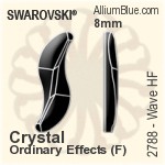 施華洛世奇 海浪 熨底平底石 (2788) 8mm - 白色（半塗層） 鋁質水銀底