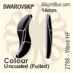 スワロフスキー Wave フラットバック ホットフィックス (2788) 14mm - カラー（コーティングなし） アルミニウムフォイル