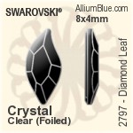 施華洛世奇 Diamond 樹葉 平底石 (2797) 8x4mm - 白色（半塗層） 白金水銀底