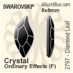 Swarovski Diamond Leaf Flat Back No-Hotfix (2797) 10x5mm - Crystal Effect With Platinum Foiling