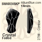 Swarovski Contour Flat Back No-Hotfix (2798) 14mm - Clear Crystal With Platinum Foiling