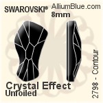 Swarovski Contour Flat Back No-Hotfix (2798) 8mm - Crystal Effect Unfoiled