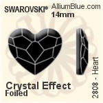 スワロフスキー Heart ラインストーン (2808) 10mm - クリスタル エフェクト 裏面プラチナフォイル