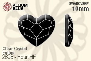 スワロフスキー Heart ラインストーン ホットフィックス (2808) 10mm - クリスタル 裏面アルミニウムフォイル - ウインドウを閉じる