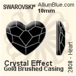 Swarovski Heart Flat Back No-Hotfix (2808) 10mm - Crystal Effect With Platinum Foiling