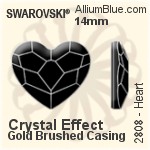 施華洛世奇 心形 平底石 (2808) 14mm - 透明白色 白金水銀底