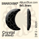 施華洛世奇 Moon 平底石 (2813) 8x5.5mm - 透明白色 白金水銀底