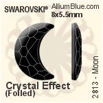 スワロフスキー Moon ラインストーン (2813) 8x5.5mm - クリスタル 裏面プラチナフォイル