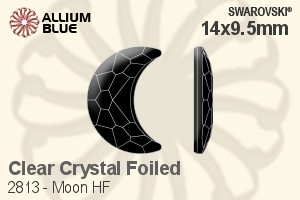 Swarovski Moon Flat Back Hotfix (2813) 14x9.5mm - Clear Crystal With Aluminum Foiling - Click Image to Close
