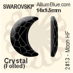施華洛世奇 Moon 熨底平底石 (2813) 14x9.5mm - 透明白色 鋁質水銀底