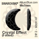 施華洛世奇 Moon 熨底平底石 (2813) 10x7mm - 白色（半塗層） 鋁質水銀底