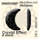 施華洛世奇 Moon 熨底平底石 (2813) 14x9.5mm - 白色（半塗層） 鋁質水銀底