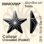 スワロフスキー リボリ Star ラインストーン ホットフィックス (2816) 5mm - カラー 裏面アルミニウムフォイル