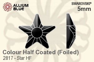 スワロフスキー Star ラインストーン ホットフィックス (2817) 5mm - カラー（ハーフ　コーティング） 裏面アルミニウムフォイル - ウインドウを閉じる