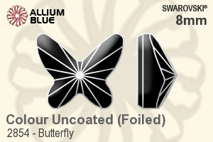スワロフスキー Butterfly ラインストーン (2854) 8mm - カラー 裏面プラチナフォイル