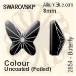 Swarovski Butterfly Flat Back No-Hotfix (2854) 8mm - Crystal Effect With Platinum Foiling