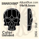 スワロフスキー Skull ラインストーン (2856) 14x10.5mm - クリスタル エフェクト 裏面プラチナフォイル