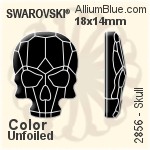 施华洛世奇 Skull 平底石 (2856) 18x14mm - 颜色（半涂层） 无水银底