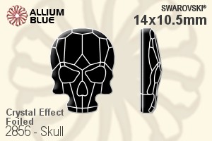 Swarovski Skull Flat Back No-Hotfix (2856) 14x10.5mm - Crystal Effect With Platinum Foiling - Haga Click en la Imagen para Cerrar