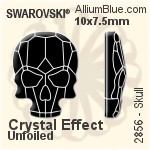 施华洛世奇 Skull 平底石 (2856) 10x7.5mm - 白色（半涂层） 无水银底
