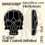 施華洛世奇 Skull 平底石 (2856) 14x10.5mm - 顏色（半塗層） 無水銀底