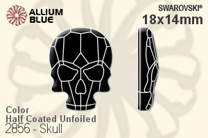 施華洛世奇 Skull 平底石 (2856) 18x14mm - 顏色（半塗層） 無水銀底 - 關閉視窗 >> 可點擊圖片