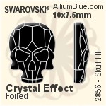 施华洛世奇 Skull 熨底平底石 (2856) 14x10.5mm - 白色（半涂层） 铝质水银底