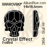 施华洛世奇 Skull 熨底平底石 (2856) 10x7.5mm - 白色（半涂层） 铝质水银底