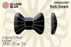 Swarovski Bow Tie Flat Back No-Hotfix (2858) 9x6.5mm - Crystal Effect With Platinum Foiling