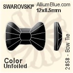 スワロフスキー Bow Tie ラインストーン (2858) 12x8.5mm - カラー 裏面プラチナフォイル