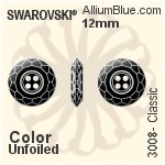 Swarovski Classic Button (3008) 12mm - Clear Crystal With Platinum Foiling