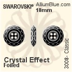 Swarovski Classic Button (3008) 18mm - Crystal Effect With Platinum Foiling