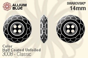 Swarovski Classic Button (3008) 14mm - Color (Half Coated) Unfoiled - Click Image to Close