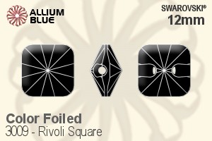 Swarovski Rivoli Square Button (3009) 12mm - Color With Platinum Foiling - Haga Click en la Imagen para Cerrar