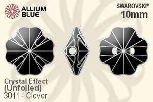 施華洛世奇 Clover 鈕扣 (3011) 10mm - 白色（半塗層） 無水銀底
