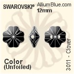 施華洛世奇 Clover 鈕扣 (3011) 10mm - 白色（半塗層） 無水銀底