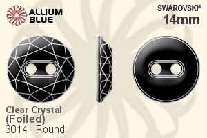 Swarovski Round Button (3014) 14mm - Clear Crystal With Aluminum Foiling - Click Image to Close